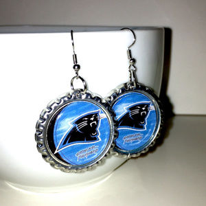 Carolina PANTHERS Handmade Football Earrings